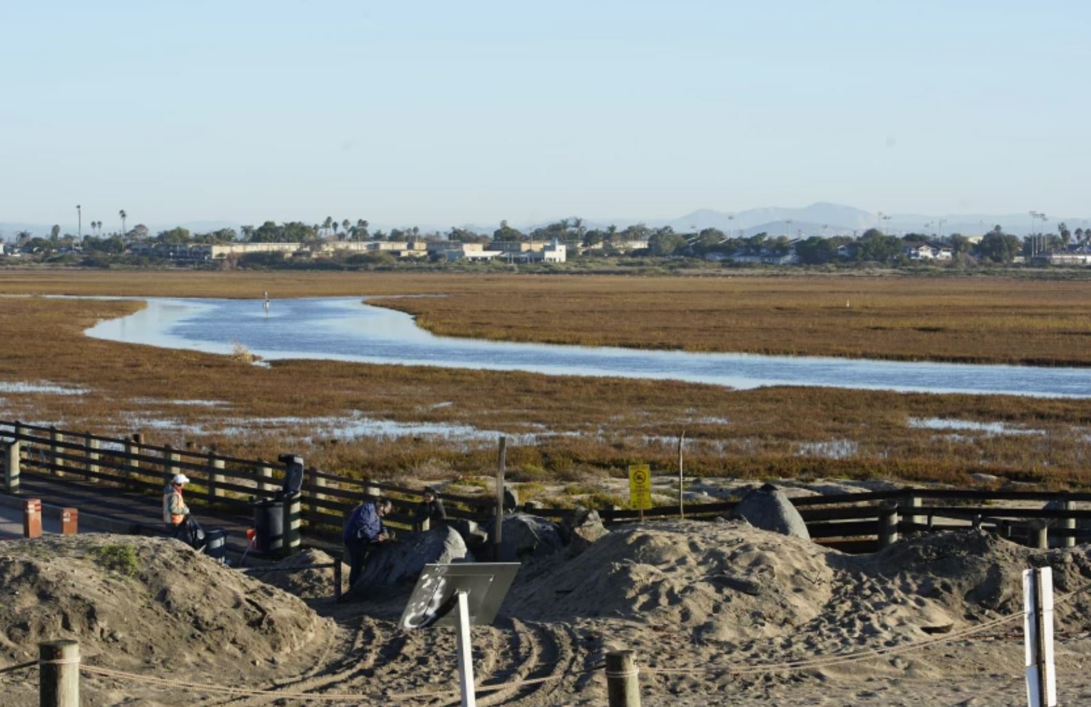 The Tijuana River National Estuarine Research Reserve floods during the morning high tide in this 2019 photo.(Alejandro Tamayo/U-T File)