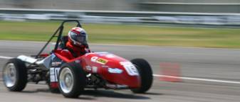 Student in race car