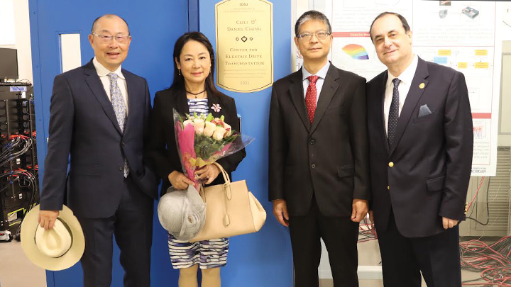 Daniel Chang, Cai Li Change, Chris Mi, and Eugene Olevsky in the CEDT Lab