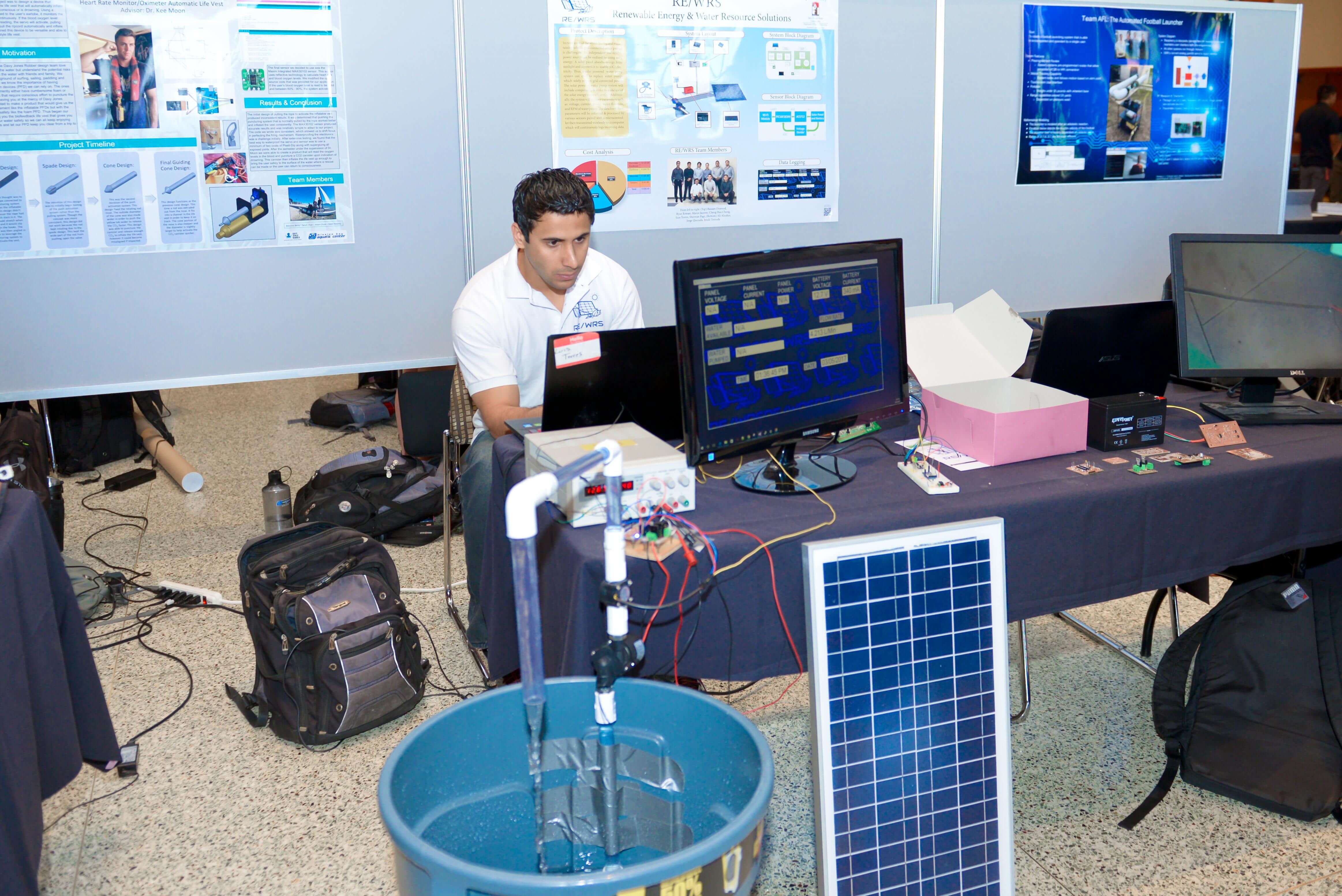 Student working on computer.