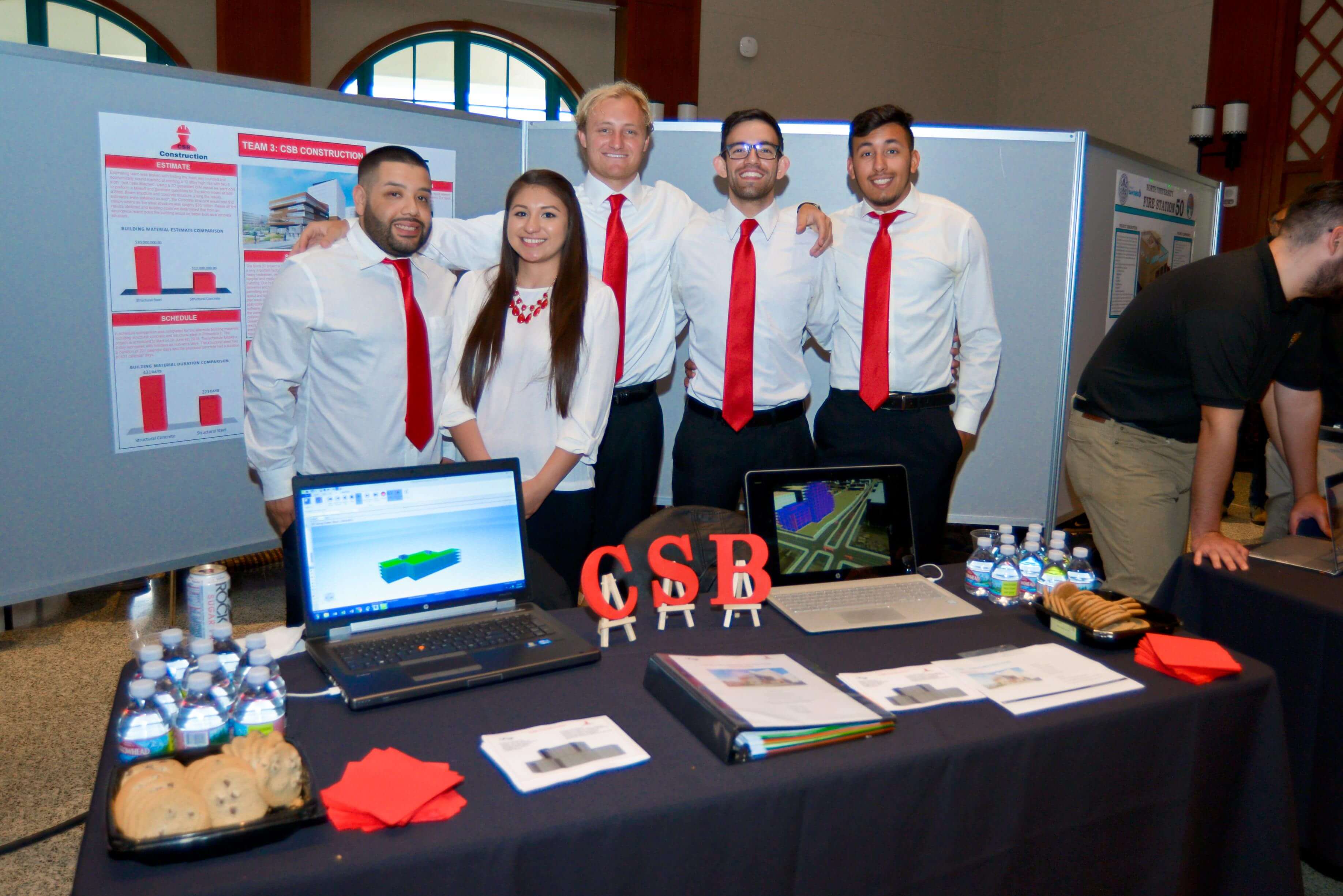 The CSB Construction Team poses with their project.