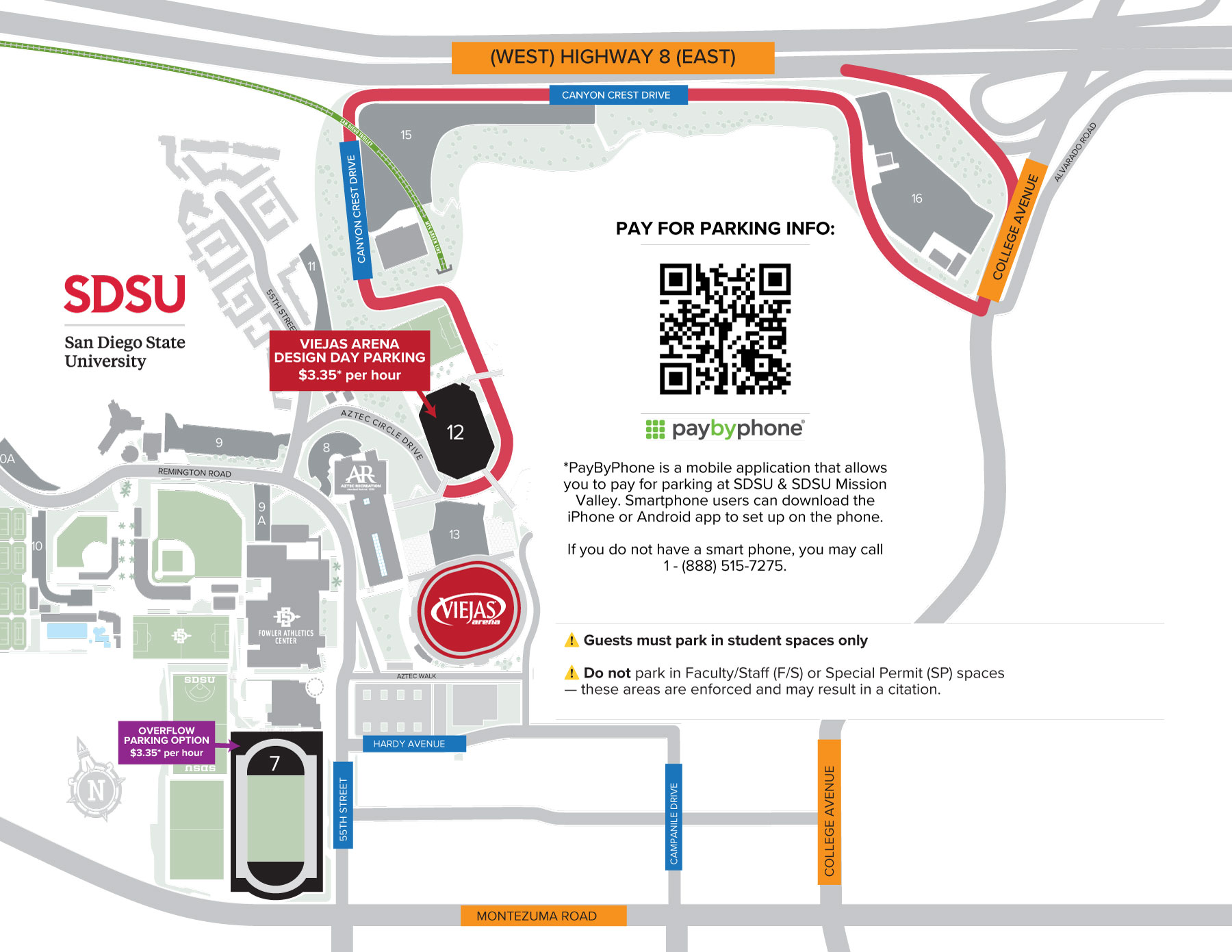 viejas parking information