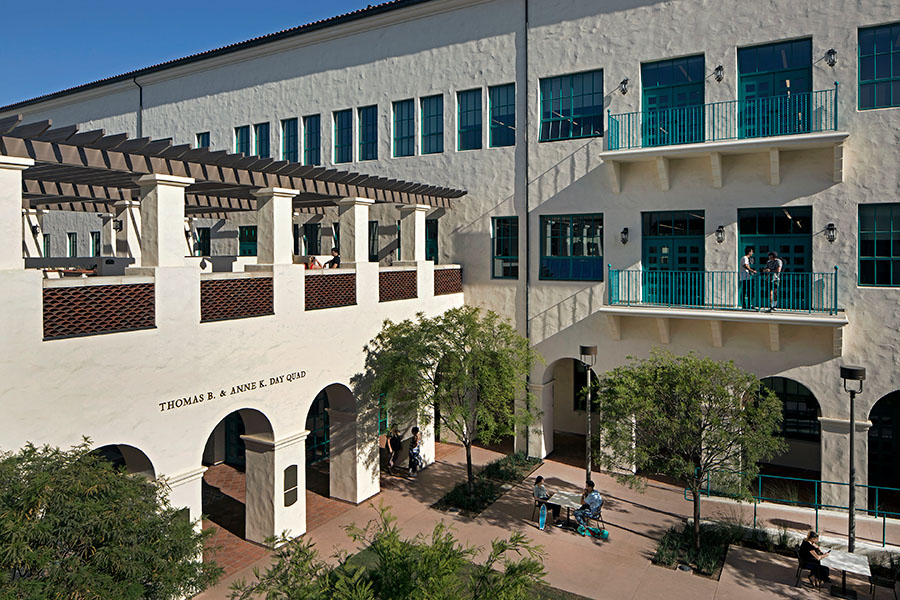 Upper balcony view of the Thomas B. and Anne K. Day Quad