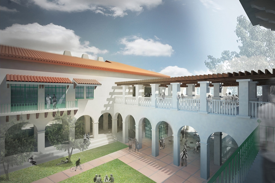 Architectural rendering of the Thomas B. and Anne K. Day Quad