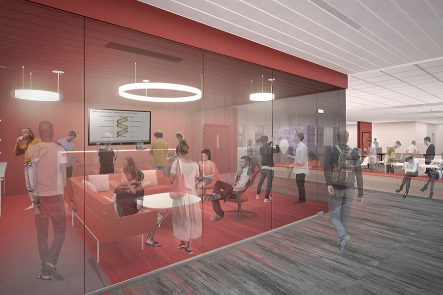 Architectural rendering of the Faculty and Staff Collaboration Room.
