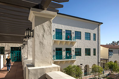 View from the balcony level of the Engineering & Interdisciplinary Sciences Complex.