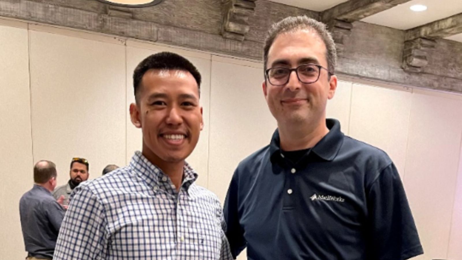 Ackara (Left) and to the right (Idin Motedayen-Aval), who is a MathWorks Application Engineering Manager. I was able to attend a MathWorks event for Northrop Grumman employees on wireless communication applications featuring MATLAB and Simulink!