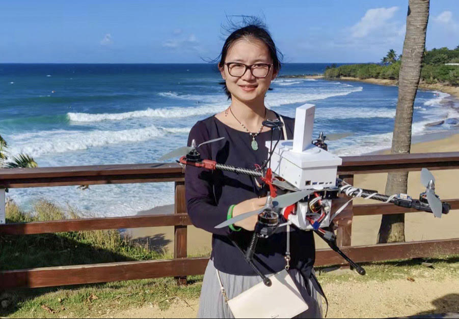 Junfei Xie and her drone.