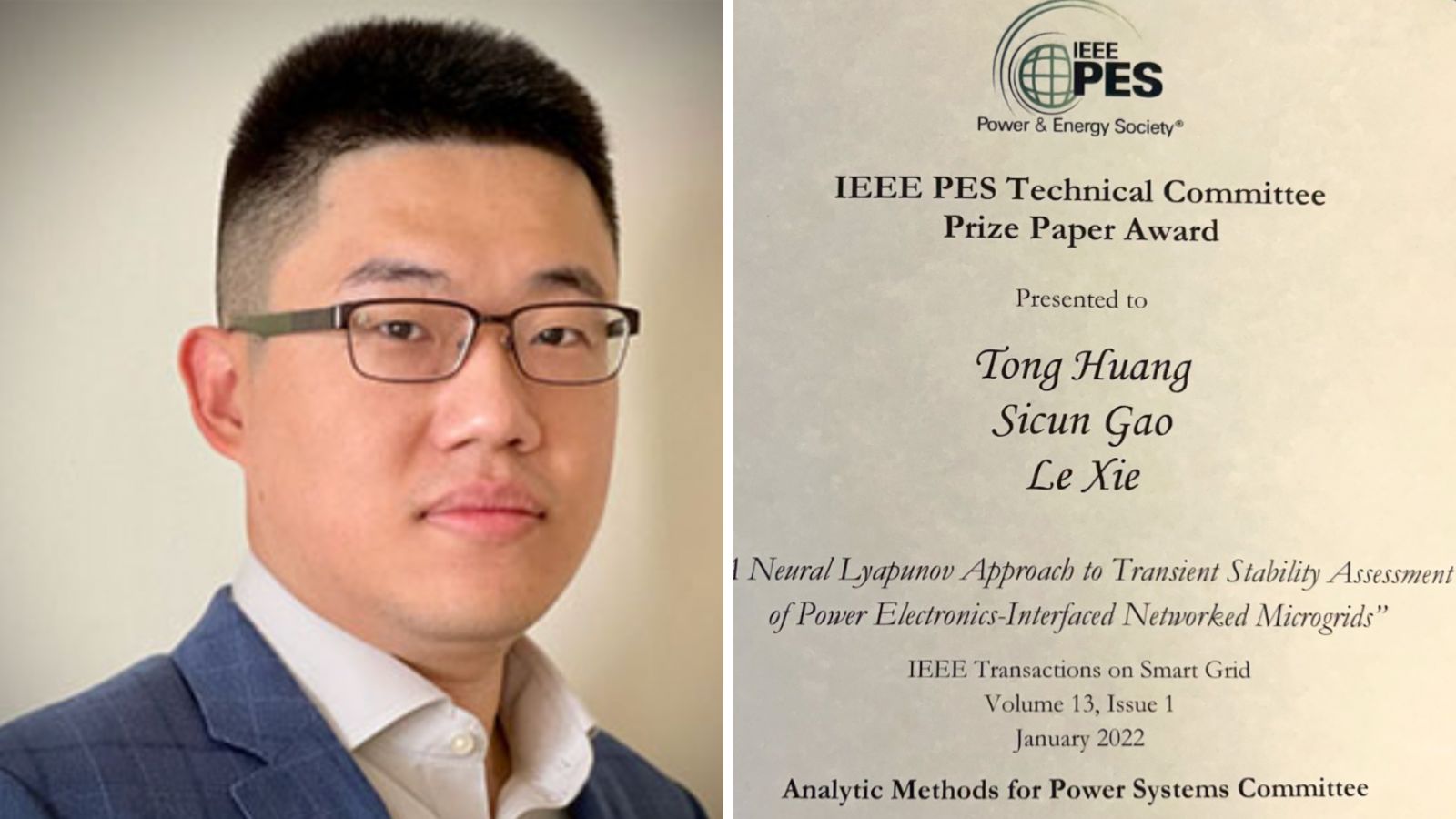ECE Professor Receives Prestigious IEEE Power and Energy Society Technical Committee Prize Paper Award